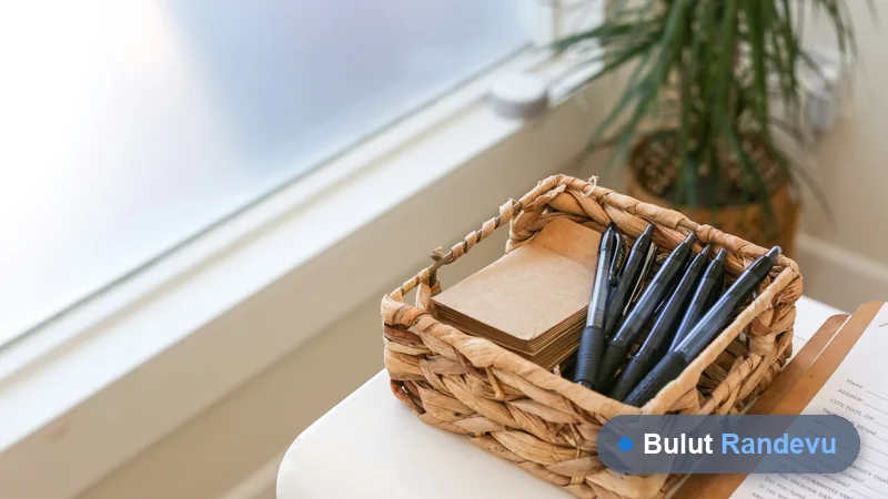Muayene odasında masa, bilgisayar ve tıbbi ekipman