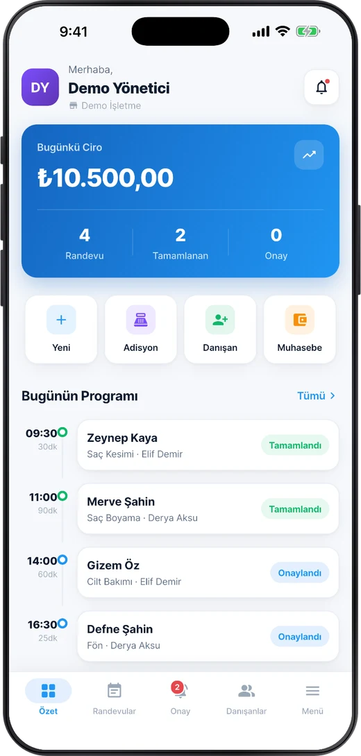 Bulut Randevu İşletme iOS uygulaması
