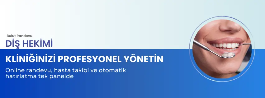 Diş kliniği için randevu programı — online randevu, takvim ve hasta iletişimi tek panelde